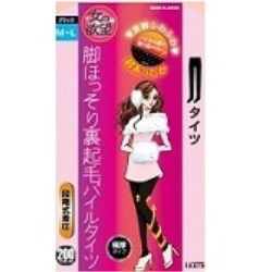 女の欲望 脚ほっそり裏起毛パイルタイツ 200デニール ブラック<サイズM-L>