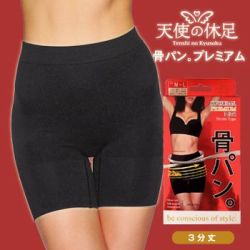＜海外専用＞　天使の休足　骨パンPREMIUM　ハイウェスト3分丈　L-LL