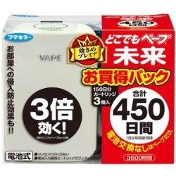 フマキラー　どこでもベープ未来150日セット　パールホワイト＋詰替用カードリッジ3個