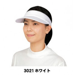 ヤケーヌ サンバイザー（耳ラクボタン付）　ホワイト　3021