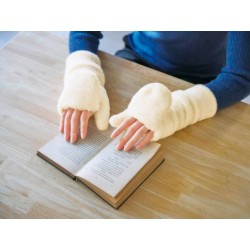 ファーもこアームミトン アイボリー