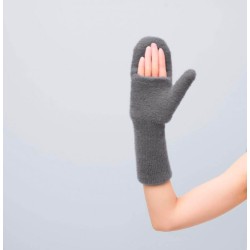 ファーもこアームミトン グレー