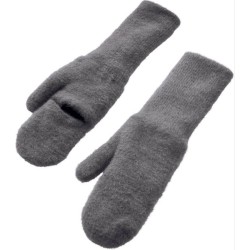 ファーもこアームミトン グレー